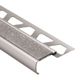 TREP-G-B Stair-Nosing Profile with Clear Non-Slip Tread - Brushed Stainless Steel (V2) 2-5/32" x 8' 2-1/2" x 33/64" (13 mm)