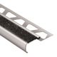 TREP-G-B Stair-Nosing Profile with Black Non-Slip Tread - Brushed Stainless Steel (V2) 2-5/32" x 4' 11" x 9/16" (15 mm) 