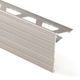 SCHIENE-STEP Edging Stairs Profile - Aluminum Anodized Matte Nickel 5/16" (8 mm) x 8' 2-1/2" with 1-1/2" Vertical Leg