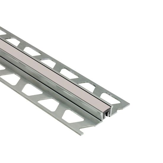 DILEX-KSN Profilé pour joint de surface avec insertion gris pierre de 7/16" - Aluminium 3/8" (10 mm) x 8' 2-1/2"