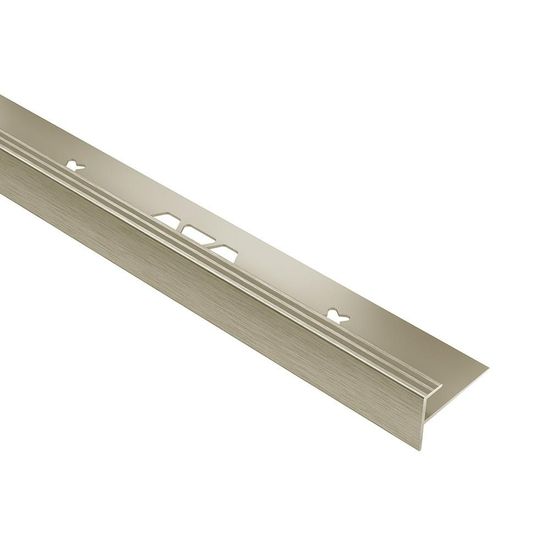 VINPRO-STEP Resilient Surface Stair-Nosing Profile - Aluminum Anodized Brushed Nickel 3/16" (5 mm) x 8' 2-1/2"
