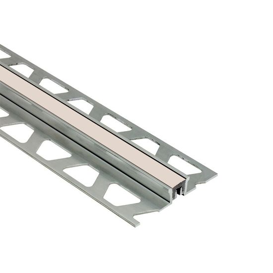 DILEX-KSN Surface Movement Joint Profile with 7/16" (11 mm) Cream Insert - Aluminum 7/16" x 8' 2-1/2"