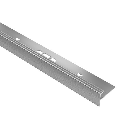 VINPRO-STEP Resilient Surface Stair-Nosing Profile - Aluminum Anodized Brushed Chrome 3/16" (5 mm) x 8' 2-1/2"