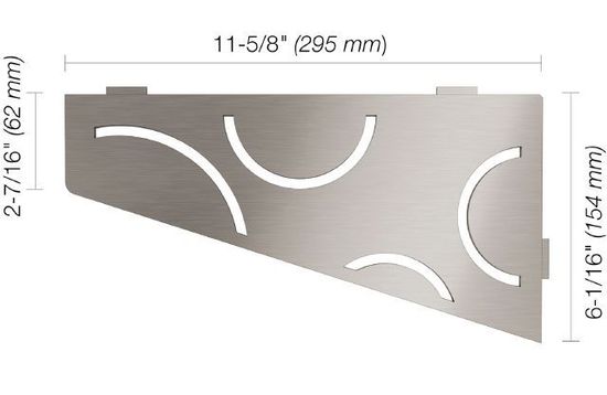 SHELF-E Quadrilateral Corner Shelf Curve Design - Brushed Stainless Steel (V2)