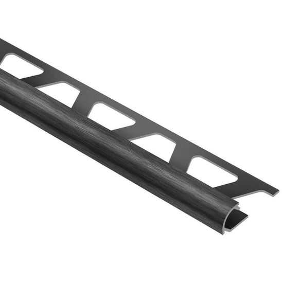 RONDEC Bullnose Trim - Aluminum Anodized Brushed Black 3/8" (10 mm) x 8' 2-1/2"