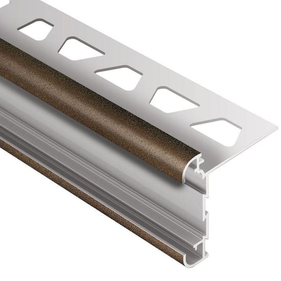 RONDEC-CT Profilé de bordure à comptoir double rail - Aluminum Bronze 5/16" (8 mm) x 8' 2-1/2"