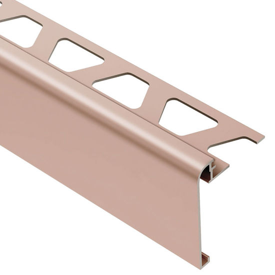 RONDEC-STEP Finishing and Edging Profile with Vertical Leg 1-1/2"  - Aluminum Anodized Matte Copper 5/16" (8 mm) x 8' 2-1/2"