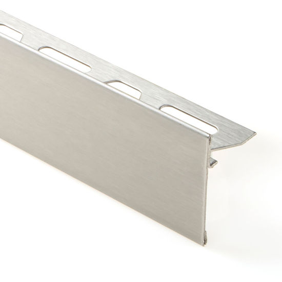 SCHIENE-STEP Edging Countertop/Stairs Profile - Brushed Stainless Steel (V2) 7/16" (11 mm) x 8' 2-1/2" with 1-3/16" Vertical Leg