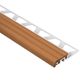 TREP-S Stair-Nosing Profile with Nut Brown Insert - Aluminum and PVC Plastic 1-1/32" x 4' 11" x 5/16" (8 mm) 