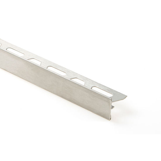 SCHIENE-STEP Edging Stairs/Wall Profile - Brushed Stainless Steel (V2) 1/2" (12.5 mm) x 8' 2-1/2" with 7/16" Vertical Leg