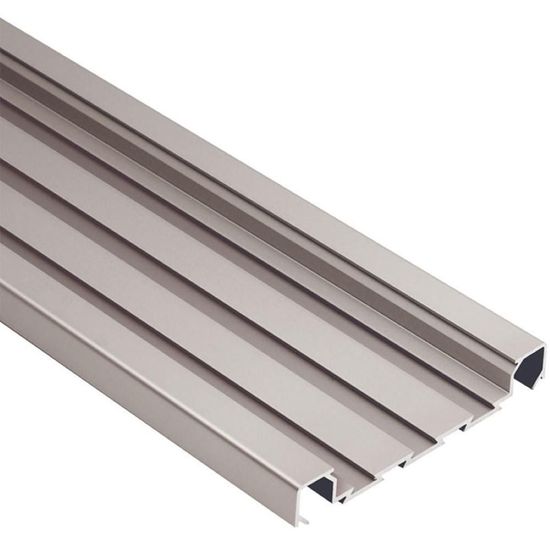 QUADEC-FS Double-Rail Feature Strip Profile - Aluminum Anodized Matte Nickel 5/16" (8 mm) x 8' 2-1/2"