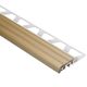 TREP-S Stair-Nosing Profile with Light Beige Insert - Aluminum and PVC Plastic 1-1/32" x 4' 11" x 3/8" (10 mm) 