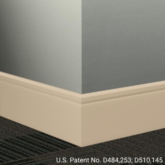 Millwork Contoured Wall Base Rubber Reveal #129 Silk 8" x 8' (Pack of 4)
