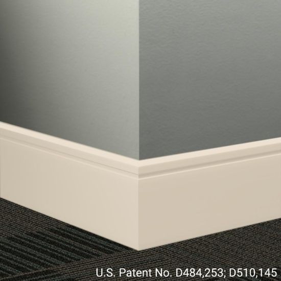 Millwork Contoured Wall Base Rubber Reveal #194 Antique White 8" x 8' (Pack of 4)