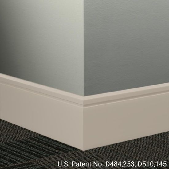 Millwork Contoured Wall Base Rubber Reveal #31 Zephyr 8" x 8' (Pack of 4)