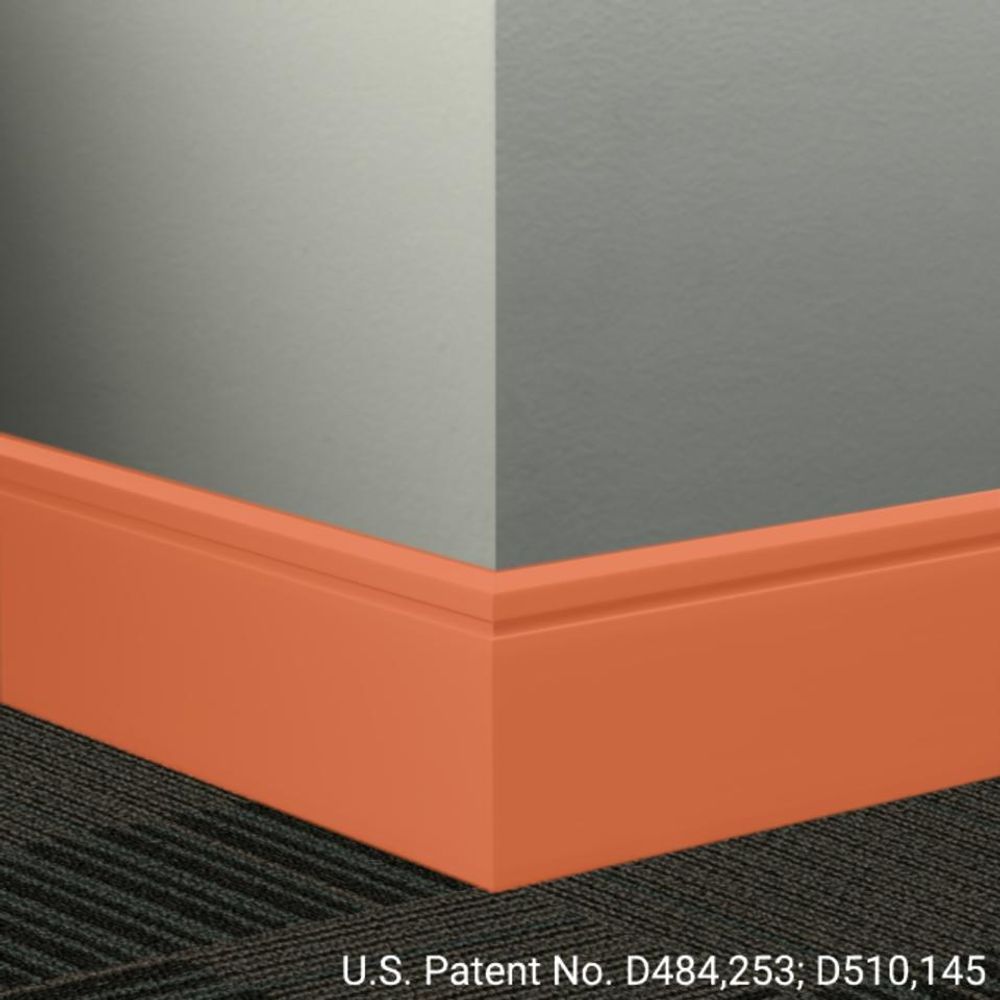 Tarkett Millwork Contoured Wall Base Rubber Reveal 62 Tangerine Tango