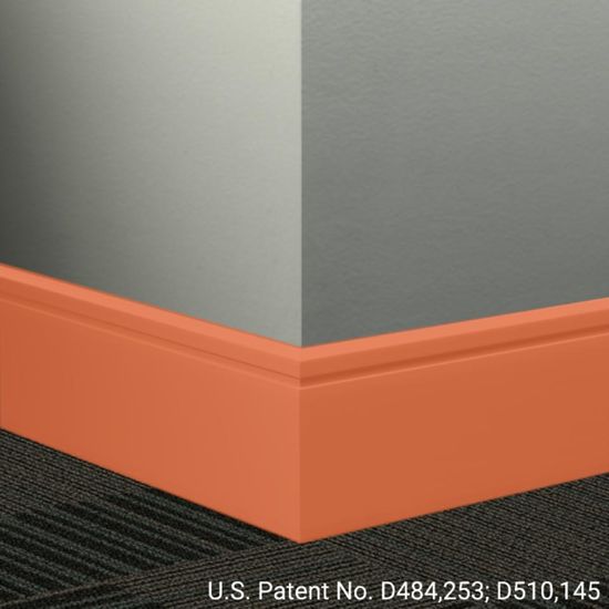 Millwork Contoured Wall Base Rubber Reveal #62 Tangerine Tango 6" x 8' (Pack of 8)