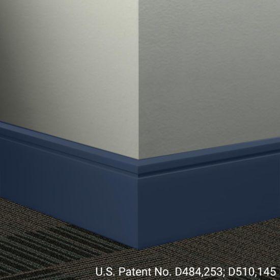 Millwork Contoured Wall Base Rubber Reveal #TH2 Blue Intensity 8" x 8' (Pack of 4)
