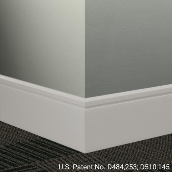 Millwork Contoured Wall Base Rubber Reveal #VK7 Mt Rainier 4-1/4" x 8' (Pack of 8)