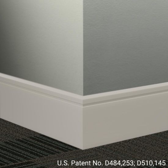 Millwork Contoured Wall Base Rubber Reveal #VL2 Whispering Mist 4-1/4" x 8' (Pack of 8)