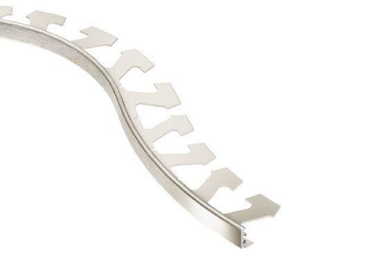 JOLLY Moulure flexible de bordure pour les murs Aluminium anodisé Nickel brossé 1/2" (12.5 mm) x 8' 2-1/2"