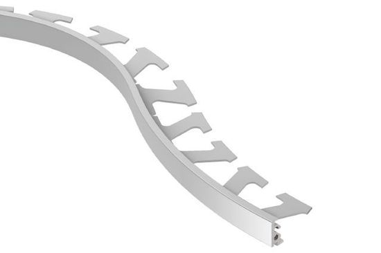 JOLLY Wall Flexible Edge Trim Satin Anodized Aluminum 3/8" (10 mm) x 8' 2-1/2"
