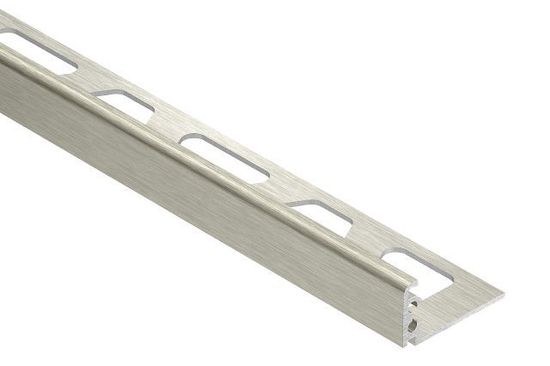 JOLLY Wall Tile Edge Trim Anodized Aluminum Brushed Nickel 1/2" (12.5 mm) x 8' 2-1/2"