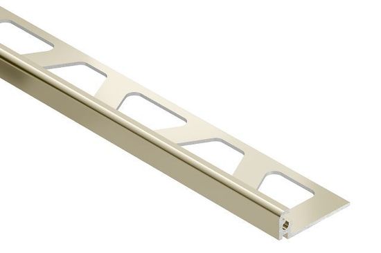 JOLLY Wall Tile Edge Trim Anodized Aluminum Polished Nickel 3/8" (10 mm) x 8' 2-1/2"