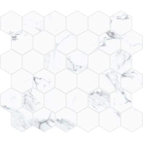 Tuiles plancher Statuario Bianco Bianco Mat 11" x 13"