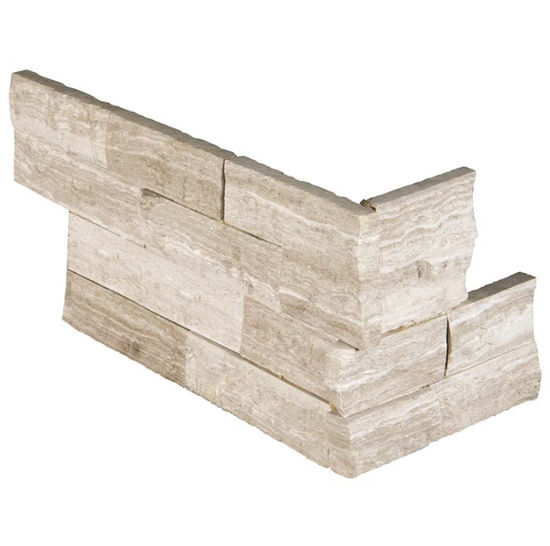 Wall Tiles RockMount White Oak Splitface Corner 6" x 18"