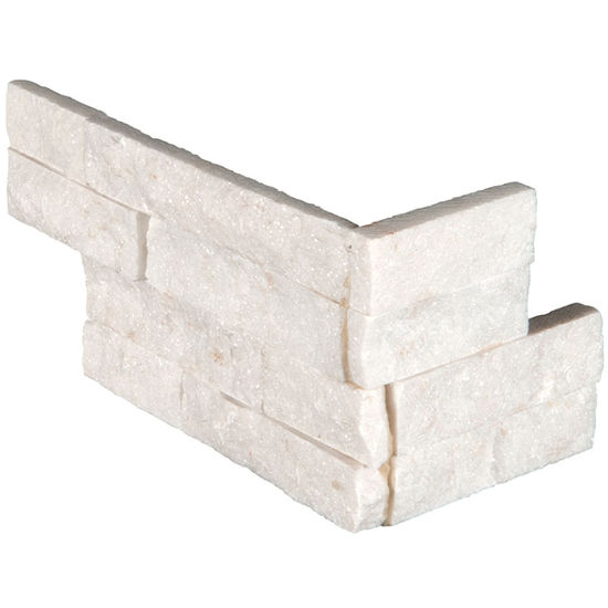 Wall Tiles RockMount Arctic White Splitface Corner 6" x 18"