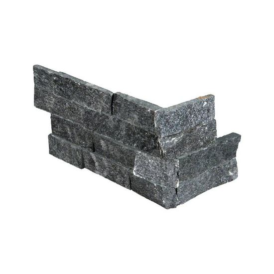 Wall Tiles Coal Canyon Black Splitface Corner 6" x 12" x 6"