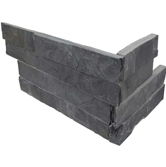 Wall Tiles RockMount Premium Black Splitface Corner 6" x 18"