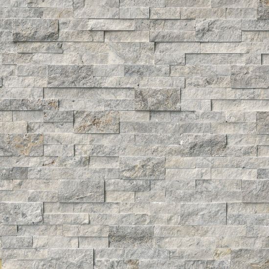 Wall Tiles Silver Gray-Light Splitface Corner 6" x 12" x 6"