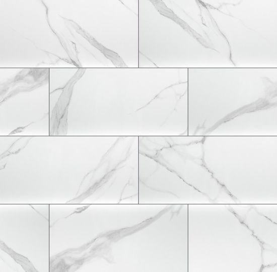 Wall Tiles Dymo Statuary White-Cool Glossy 12" x 24"