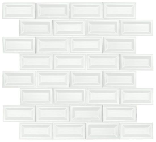 Tuiles murales Whisper Inverted Bevel Blanc-Cool Lustré 3" x 6"