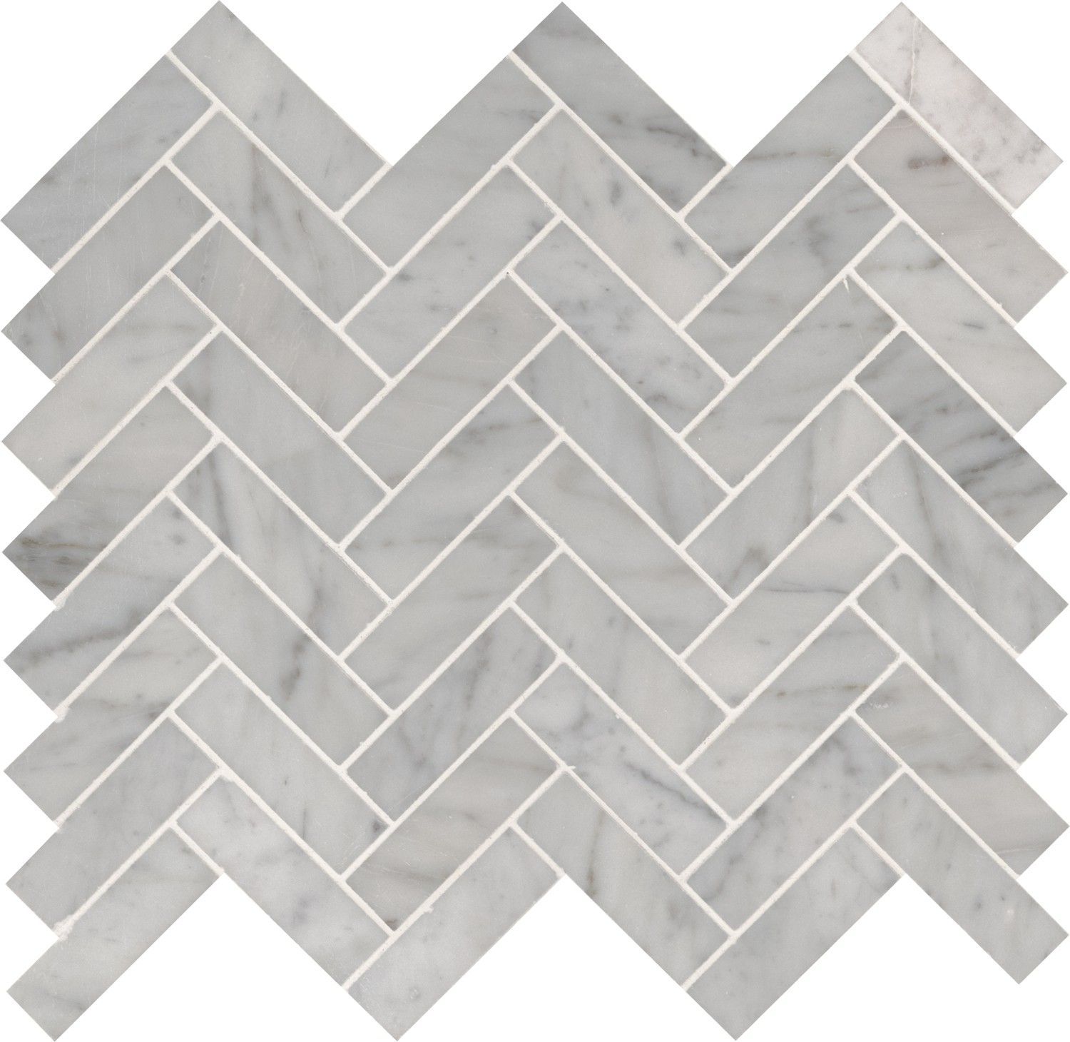 MSI Surfaces - Mosaic Carrara Herringbone Pattern White-Cool