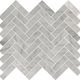 Mosaic Carrara Herringbone Pattern White-Cool Polished 12" x 12"