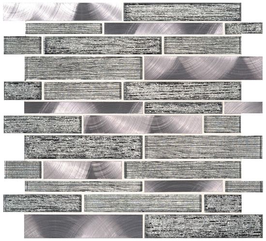 Mosaic Volcanic Luxe Gray-Light Multi Finish 11-1/2" x 11-1/2"