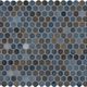 Mosaïque hexagonale Penny Round Bleu Lustré 11-1/2" x 12-1/2"