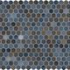 Mosaic Penny Round Blue Hexagon Glossy 11-1/2" x 12-1/2"