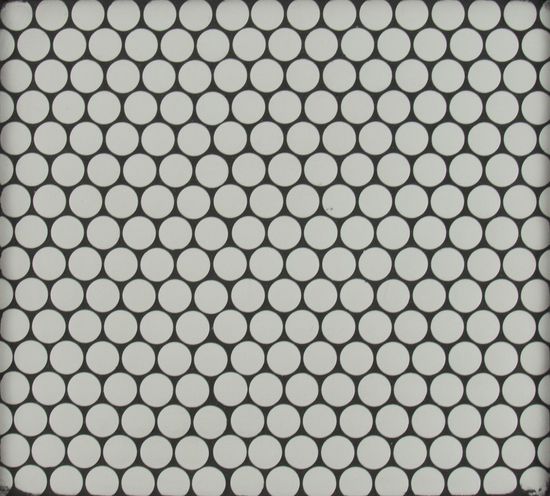 Mosaïque Penny Round Blanc-Froid Mat 11-1/2" x 11-1/2"