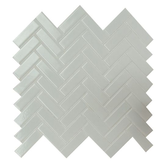 Mosaic Retro Bianco White-Cool Glossy 12-3/4" x 13"