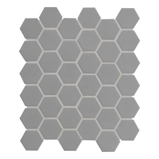 Mosaïque hexagonale Retro Gris Clair Mat 11-3/4" x 14"