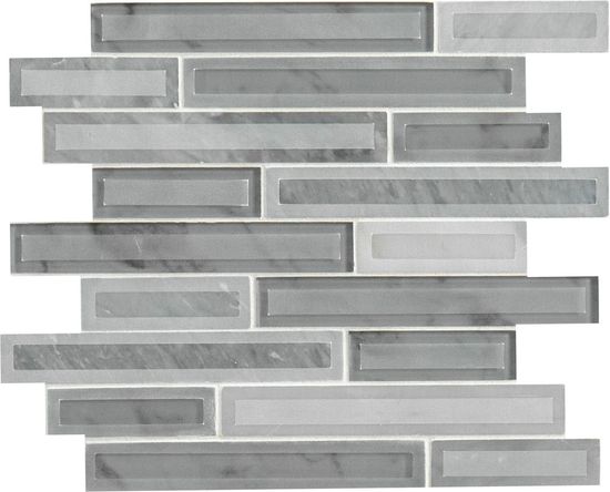 Mosaic Blocki Grigio Gray-Light Multi Finish 11-1/2" x 12"