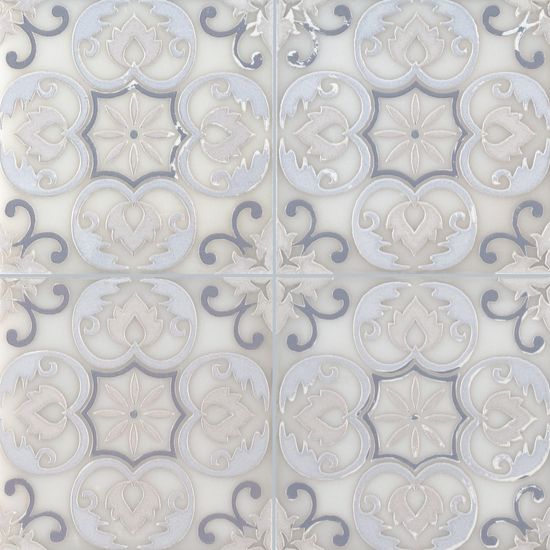 Wall Tiles Tetris Florita White-Cool Polished 6" x 6"