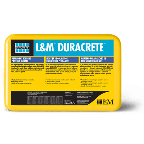 L&M Duracrete Mortier de resurfaçage et correctif à base de ciment 50 lb