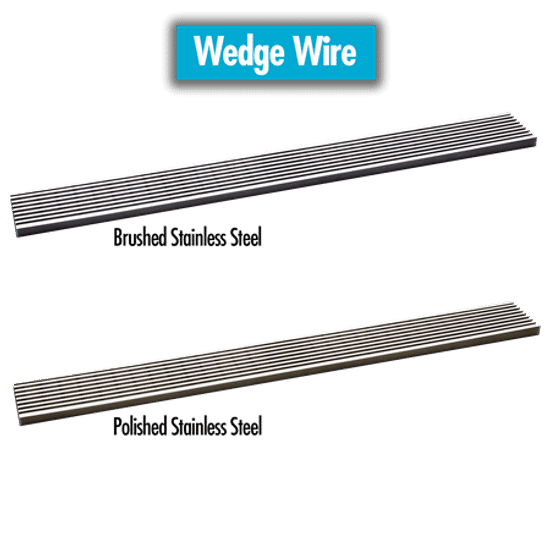 Hydro Ban 32 in. Offset Oval Brushed Steel Linear Grate Hydro Ban 32 in. Offset Oval Brushed Steel Linear Grate
