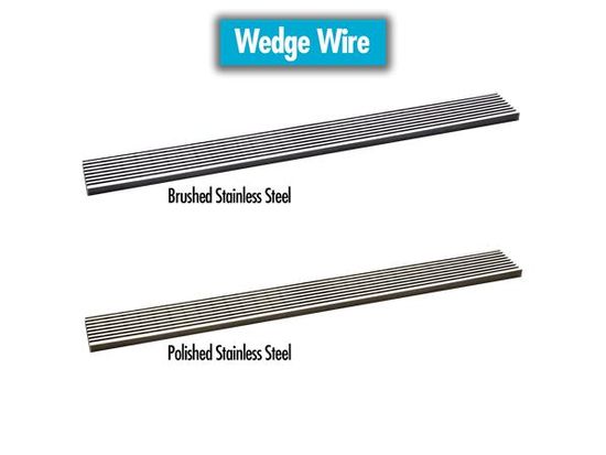 Hydro Ban Linear Wedge Wire Drain Grate Brushed Stainless Steel 54"