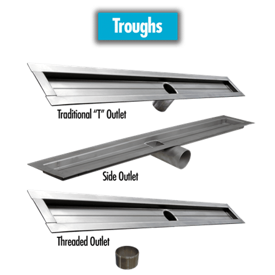 Hydro Ban Side Outlet Linear Drain Trough 30"